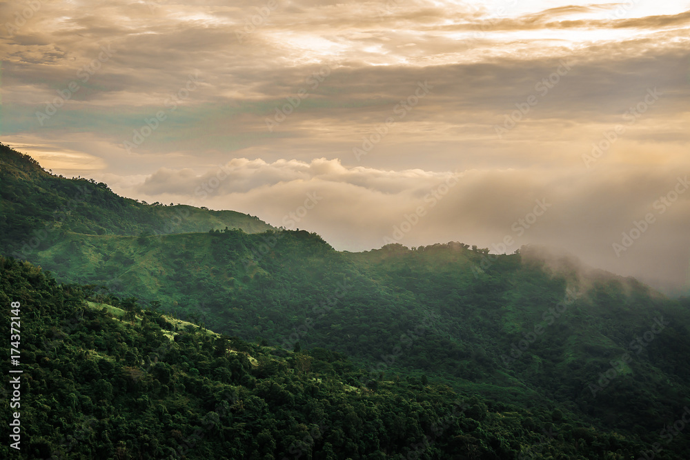 Landscape image  view of   fog  and Mountain ,Thailand
