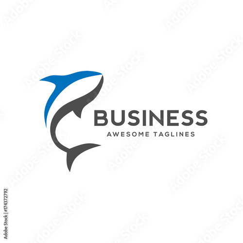 Fish logo template. Creative shark fish vector template , fishing club logo or fishing online shop. Icon of fish with place for text.