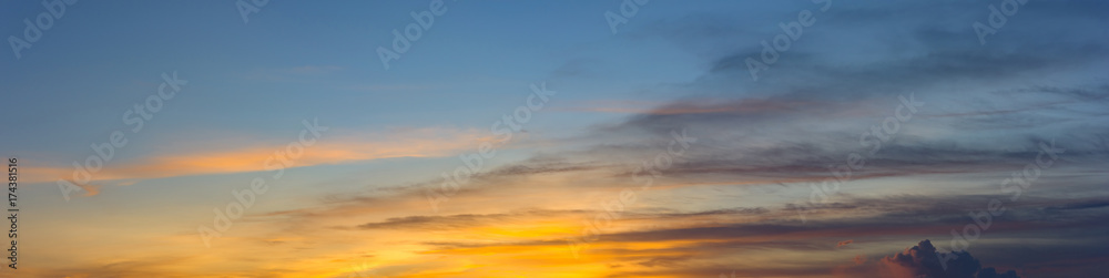 panorama sunset sky