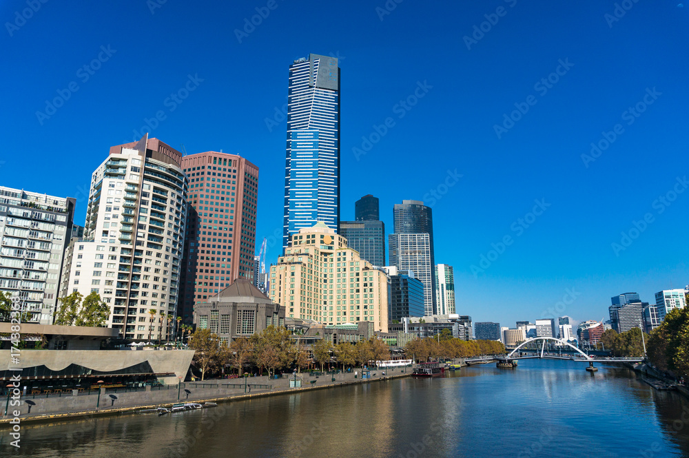 Melbourne cityscape on sunny day