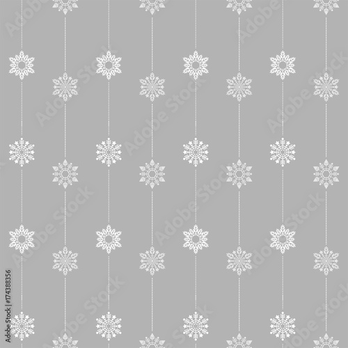 frozen crystal Snowflake basic vertical line seamless pattern texture background vector  in  light gray tone
