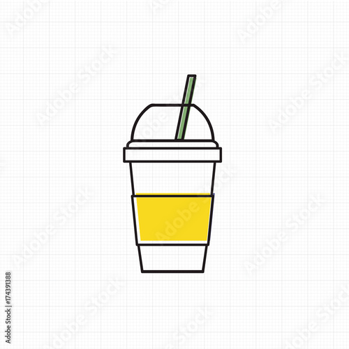 Vector of cold drink cup icon