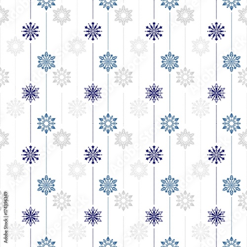 frozen crystal Snowflake basic vertical line seamless pattern texture background vector in white and blue tone