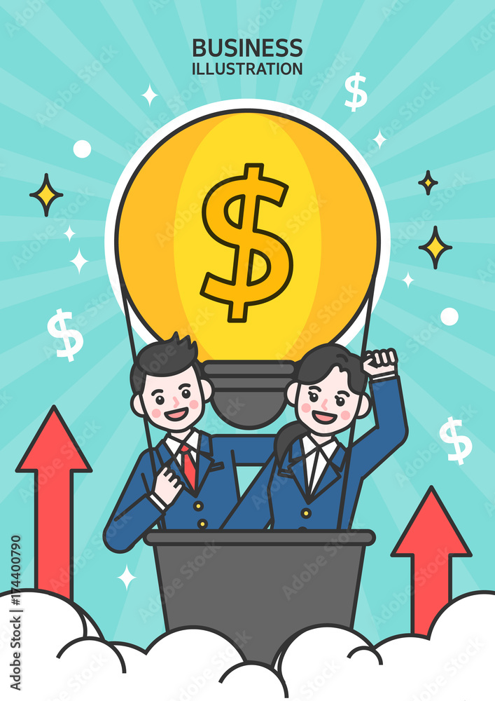 Obraz premium Business line illustration