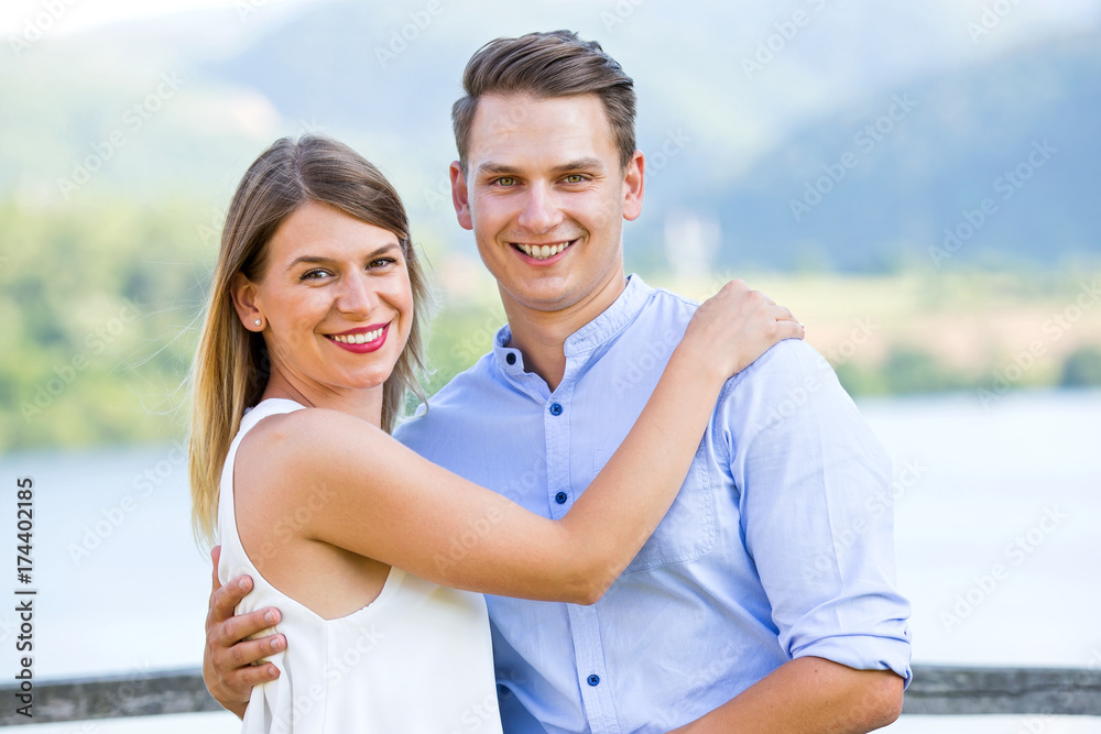 Smiling young couple outdoor Smiling young couple outdoor