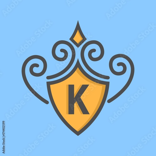 Monogram and identity logo design template with elegant ornament