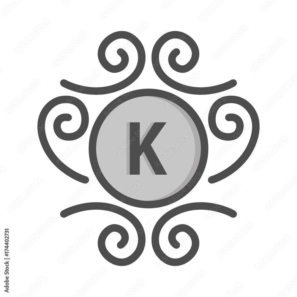 Monogram and identity logo design template with elegant ornament