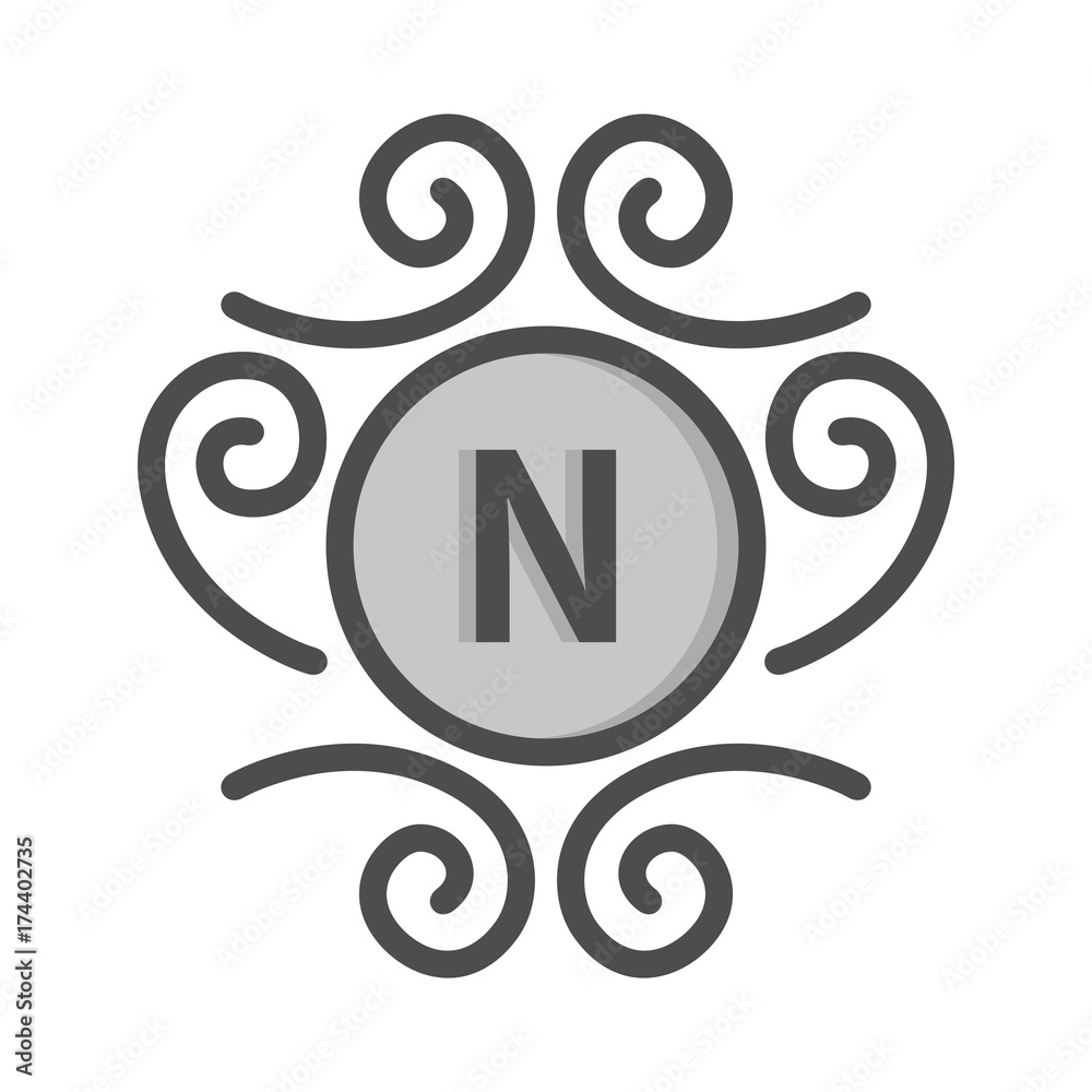Monogram and identity logo design template with elegant ornament Monogram and identity logo design template with elegant ornament
