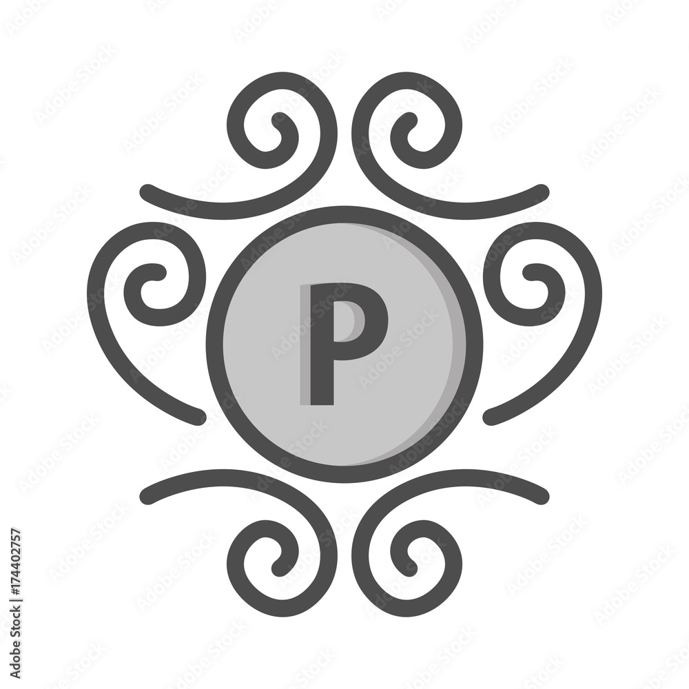 Monogram and identity logo design template with elegant ornament Monogram and identity logo design template with elegant ornament