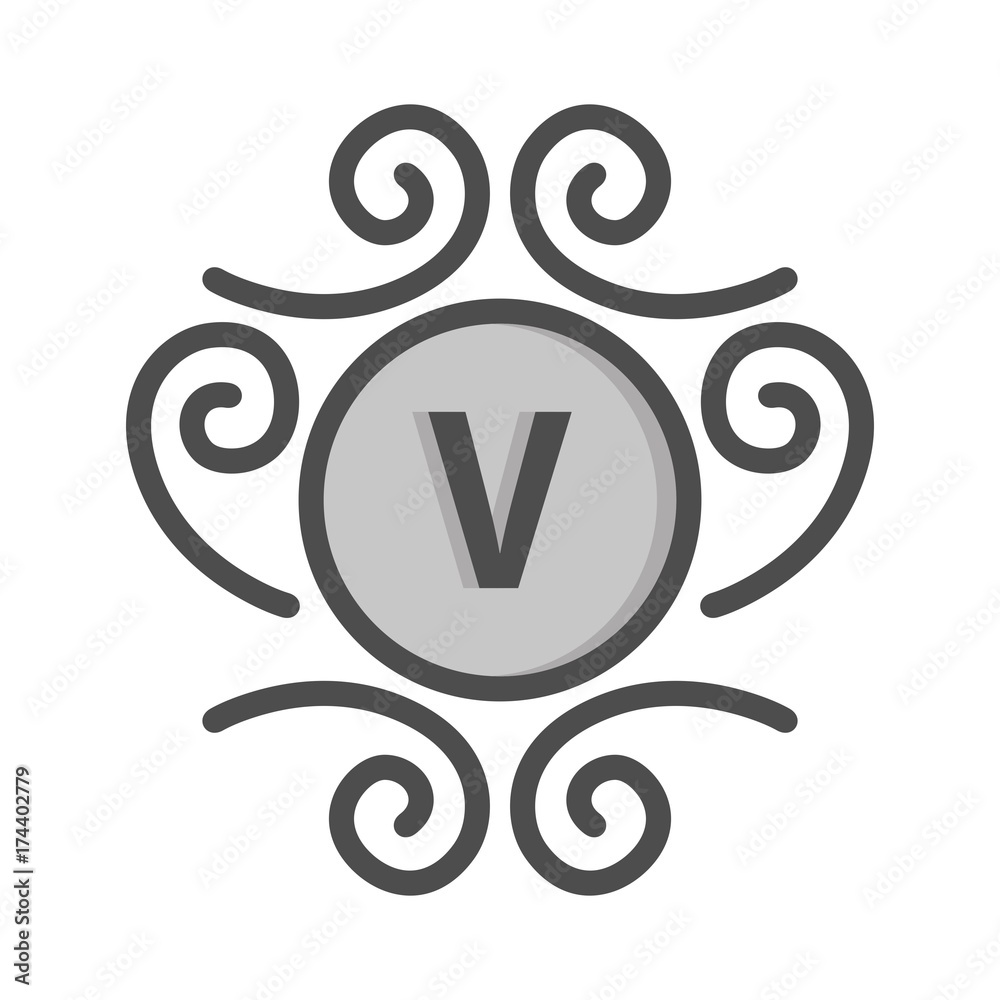 Monogram and identity logo design template with elegant ornament Monogram and identity logo design template with elegant ornament