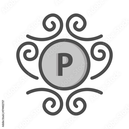 Monogram and identity logo design template with elegant ornament