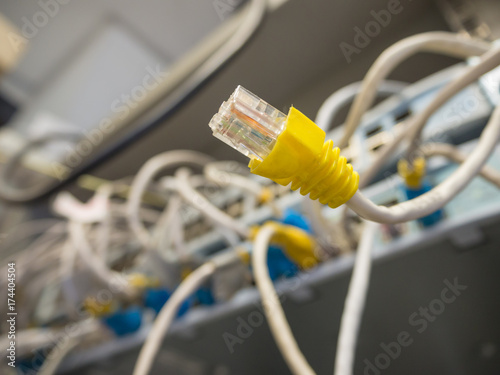 RJ45 network cable out of slot disconnect to network