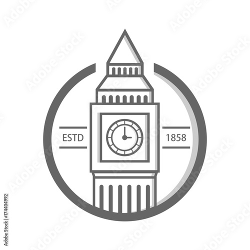 Big Ben of London logo design template