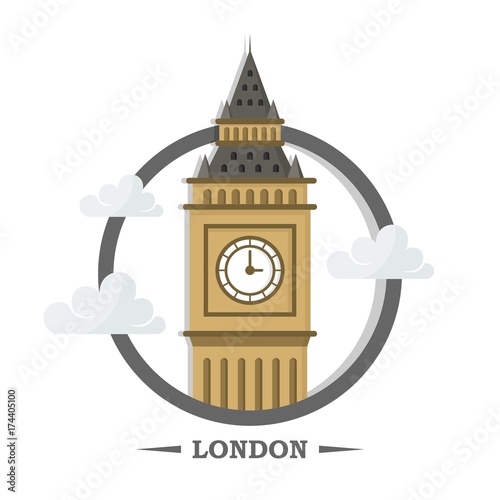 Big Ben of London logo design template