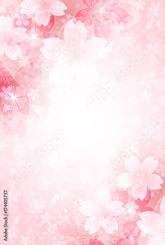 桜　春　年賀状　背景