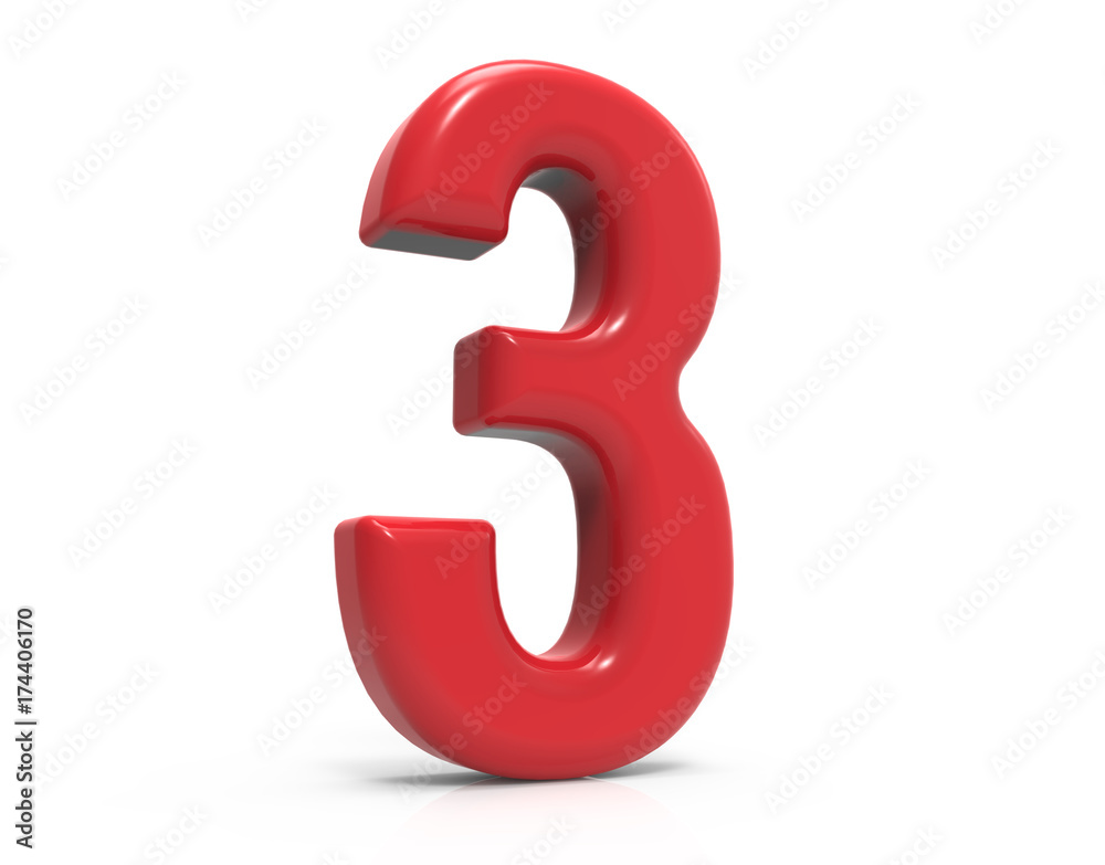 red number 3 red number 3