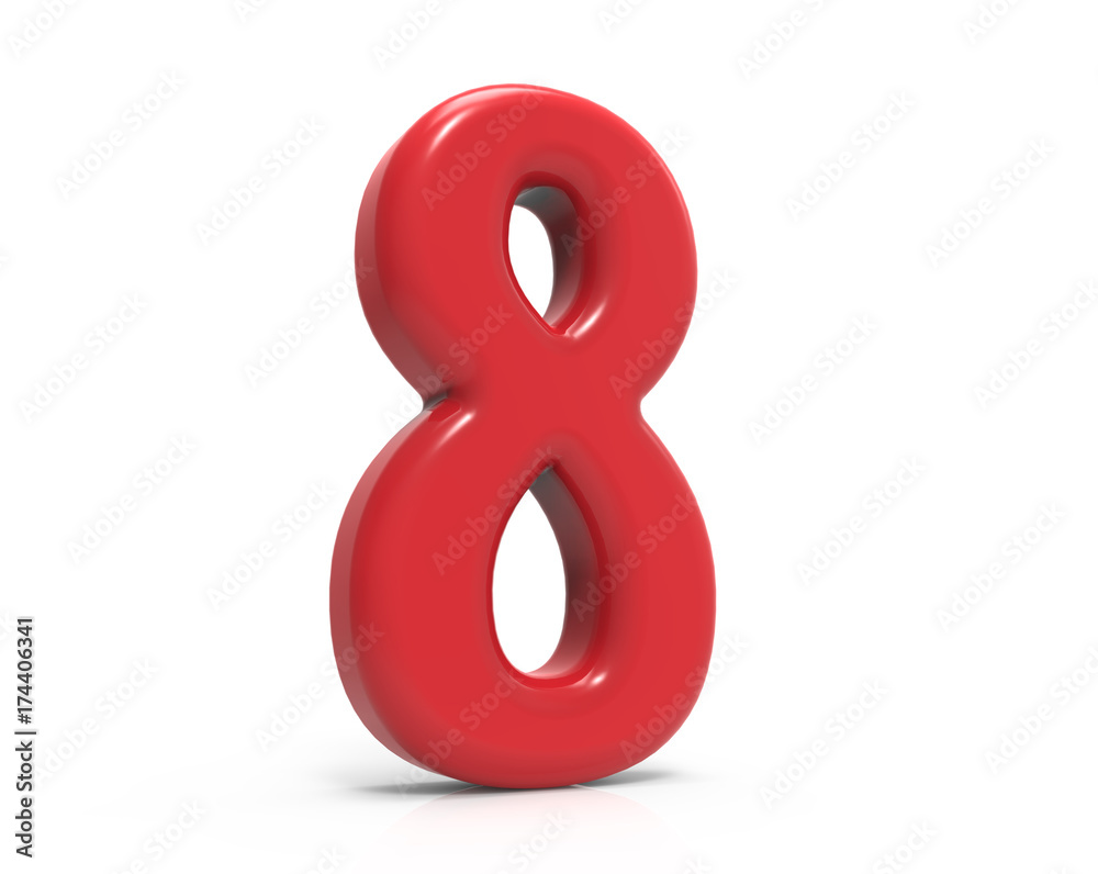 red number 8 red number 8