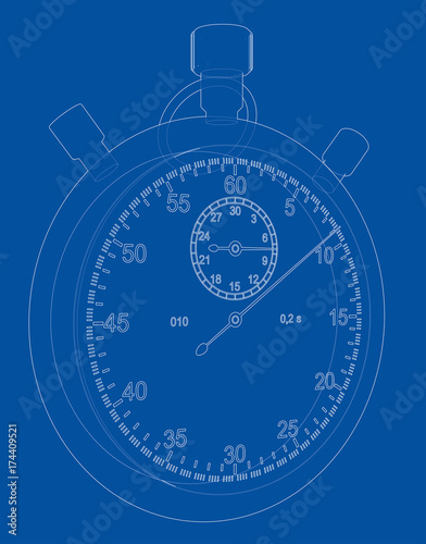 Stopwatch or timer sketch. Vector