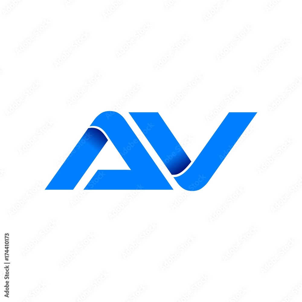 av logo initial logo vector modern blue fold style