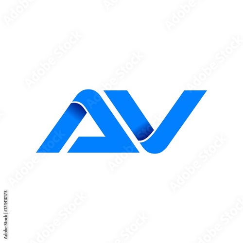 av logo initial logo vector modern blue fold style