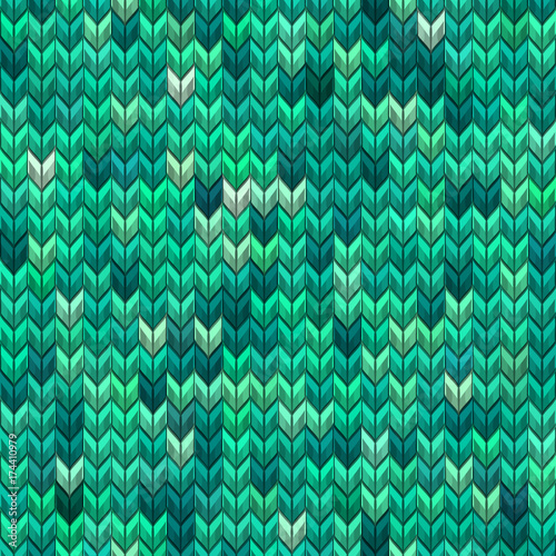 Light and dark green knit seamless pattern. EPS 10 vector
