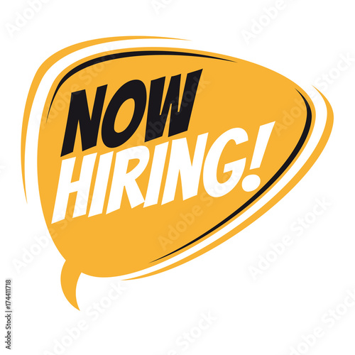 now hiring retro speech balloon