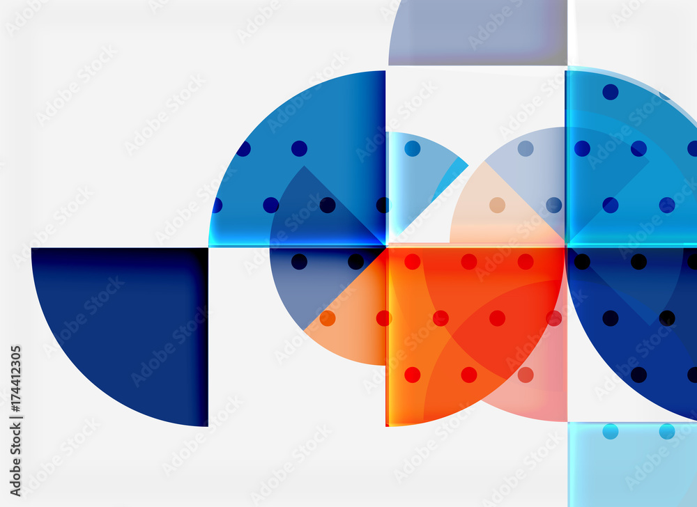 Circle elements on black background