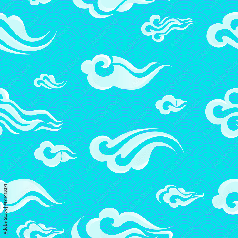 Chinese cloud traditional seamless pattern. Vector background Chinese cloud traditional seamless pattern. Vector background