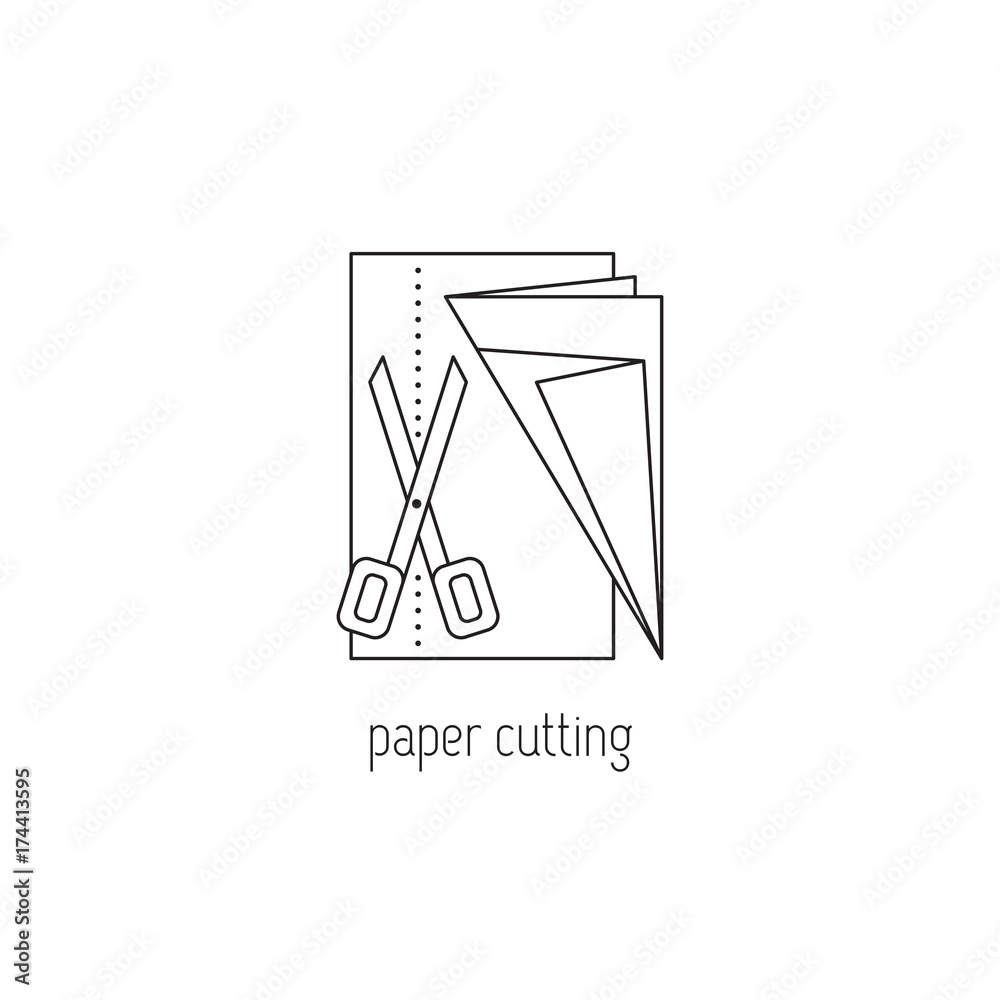 Paper cutting line icon