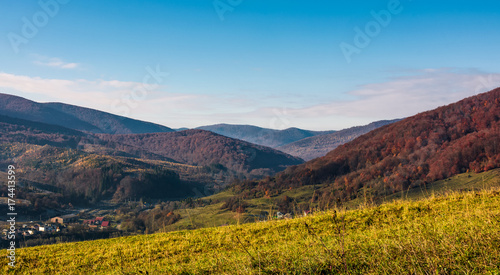 grassy hillside in mountainous rural area