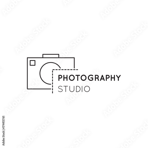 Photography line logo template