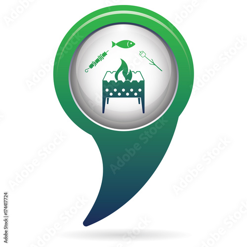 Grilled fish, zephyr and  kebab icon