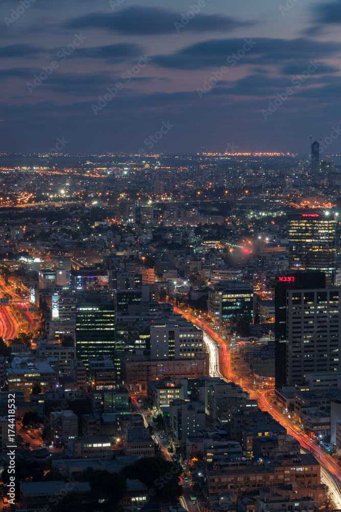 Night cityscape (Tel Aviv)