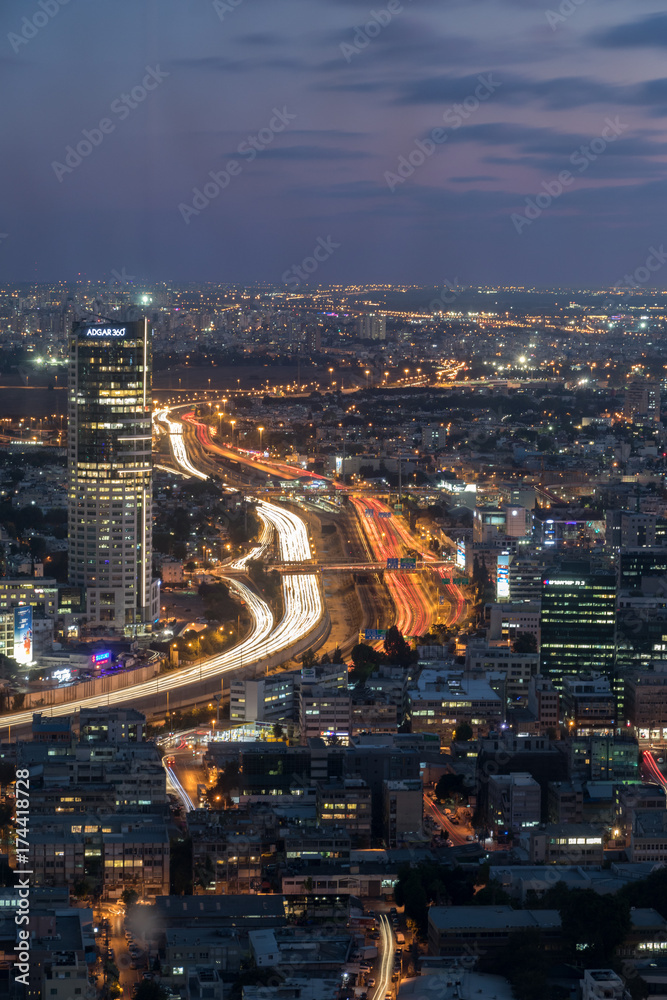 Night Cityscape (Tel Aviv, facing south)