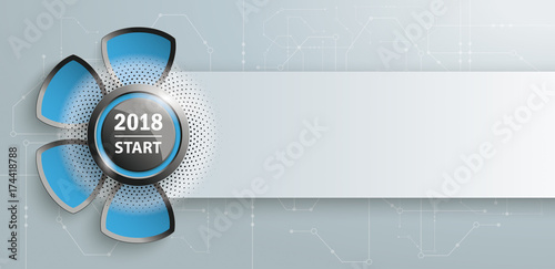 2018 Start Button Circuit Board Banner Headline