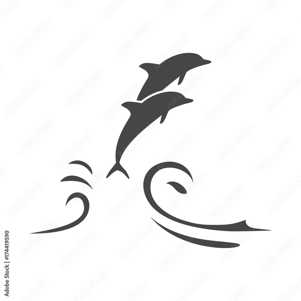 Fototapeta premium Sylwetka delfinów