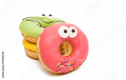 Donuts in glaze isolated