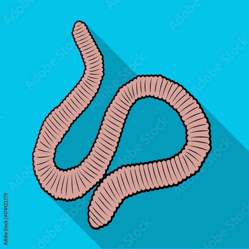 A worm, a boneless animal. Earthworm single icon in flat style vector symbol stock isometric illustration web.