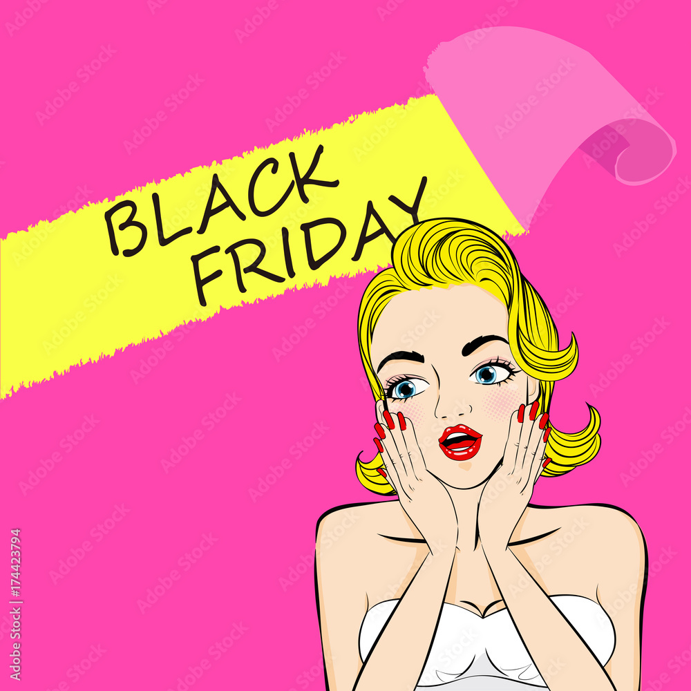woman with black friday woman with black friday