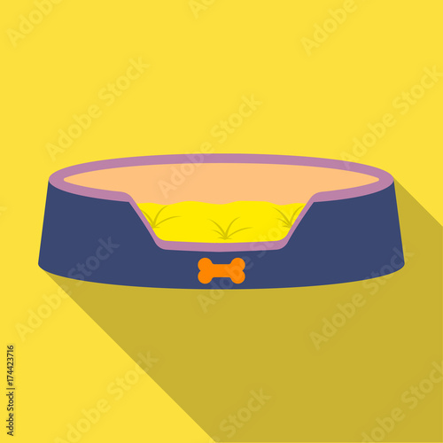 Lounger for a pet, a sleeping place. Care of a pet single icon in flat style vector symbol stock illustration web.