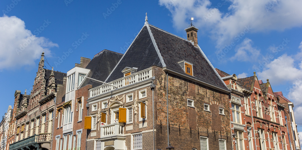Fototapeta premium Historic buildings at the central market square of Haarlem