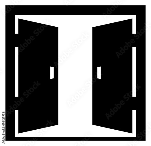 double doors open