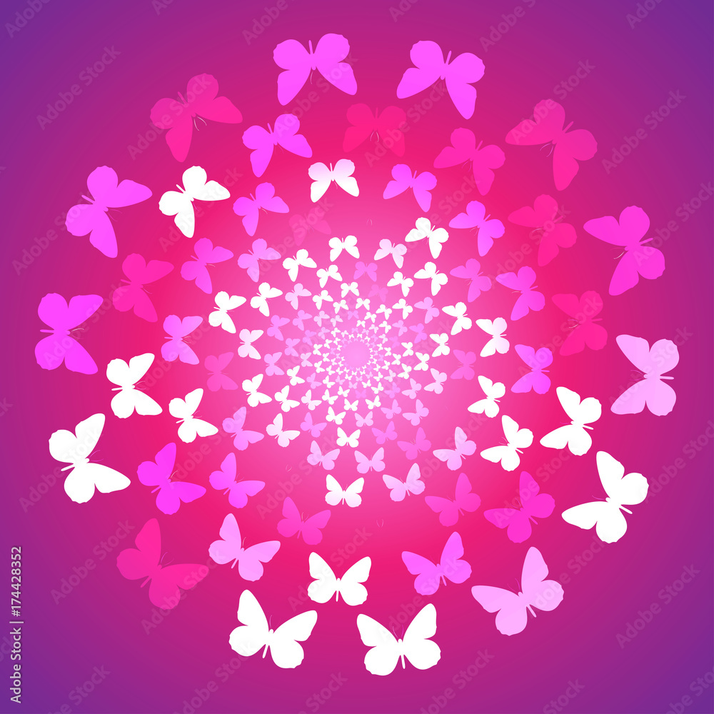 Abstract background of butterflies flying in a circle. Abstract background of butterflies flying in a circle.