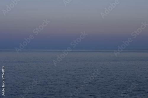 Horizon and sky over the sea in the evening