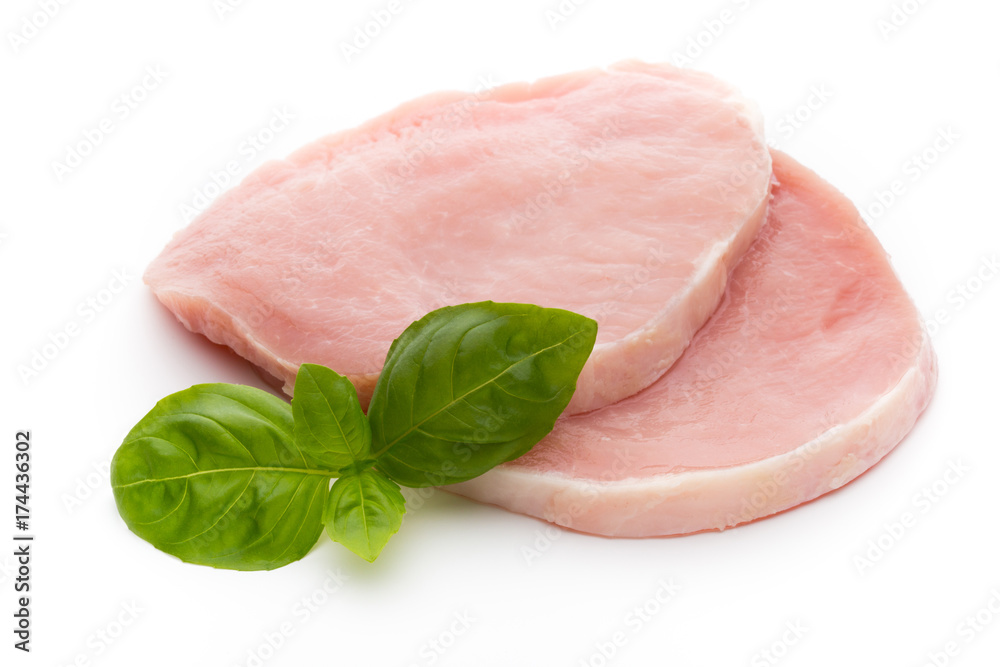 Fresh raw beef steak isolated on white background, top view. Fresh raw beef steak isolated on white background, top view.