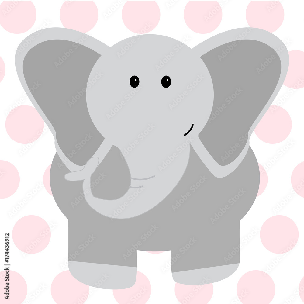 Cute Elephant - Vector