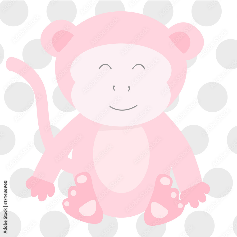 Pink Monkey Vector Illustration Pink Monkey Vector Illustration
