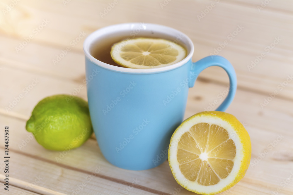 blue cup of tea with lemon blue cup of tea with lemon