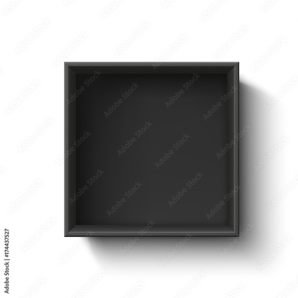 Black empty box, container isolated on white background. Stock Vector Adobe Stock