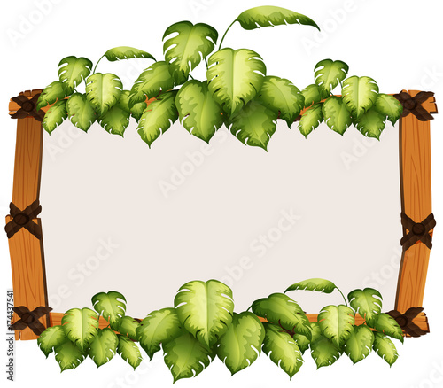 Border template with woods and leaves
